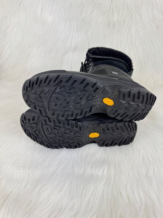 Men’s UGG Butte Waterproof Leather Lace Up Boots Shearling Vibram Sz 7.5 Black main image 5